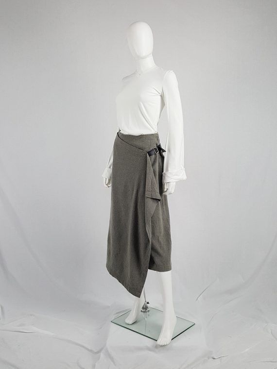 vintage Comme des Garcons tricot grey wrap skirt with belt AD 1992 112021