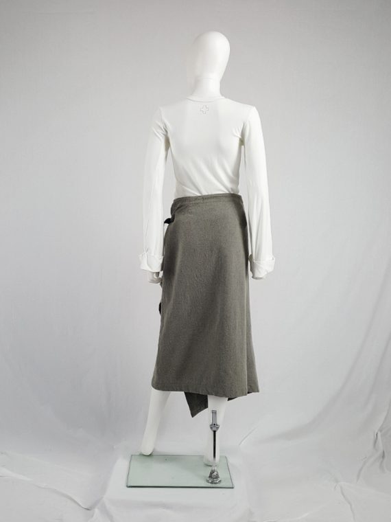 vintage Comme des Garcons tricot grey wrap skirt with belt AD 1992 112119