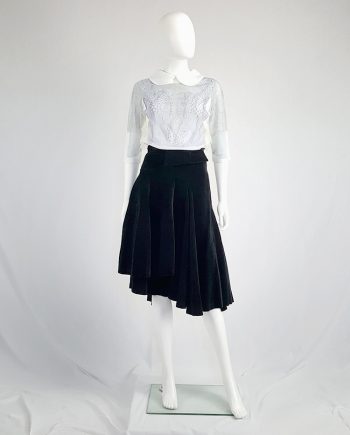 Comme des Garçons black velvet asymmetric skirt — fall 1988
