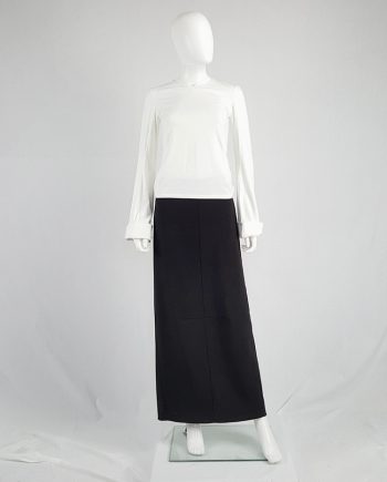 Maison Martin Margiela black maxi skirt with back slit — fall 1998