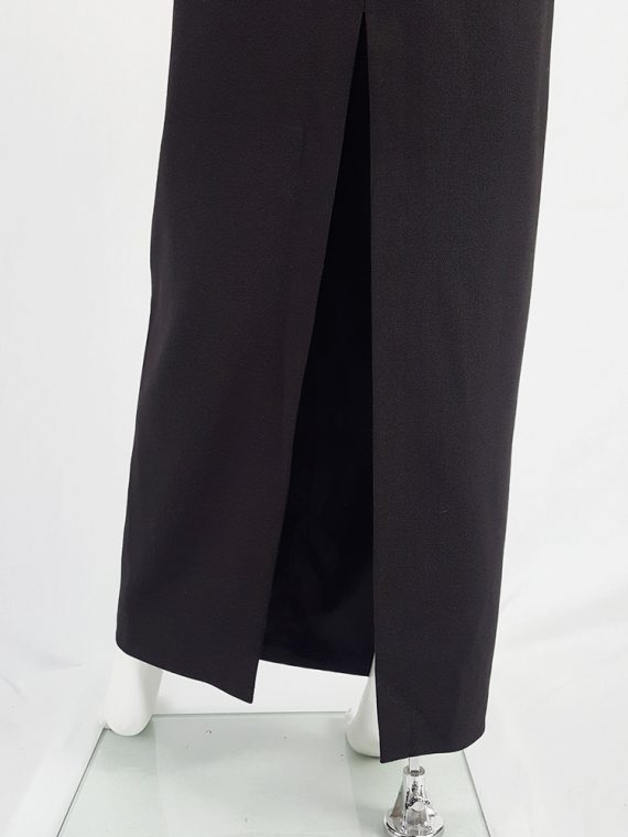 vintage Maison Martin Margiela black maxi skirt with back slit fall 1998 1448