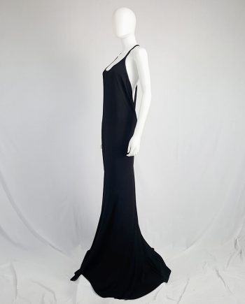 Ann Demeulemeester black backless maxi dress with back zipper strap — spring 2016