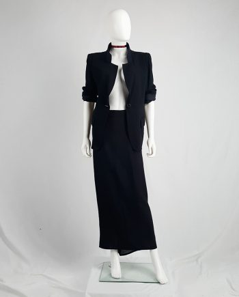 Ann Demeulemeester black maxi skirt with back wrap