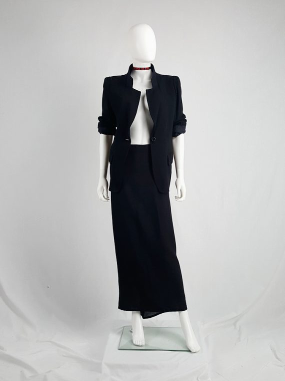 vintage Ann Demeulemeester black maxi skirt with back wrap 23062