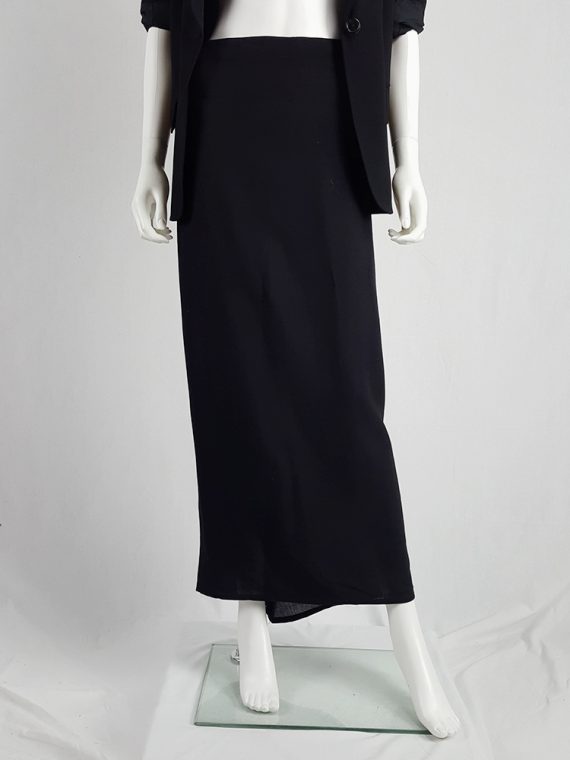 vintage Ann Demeulemeester black maxi skirt with back wrap 230835