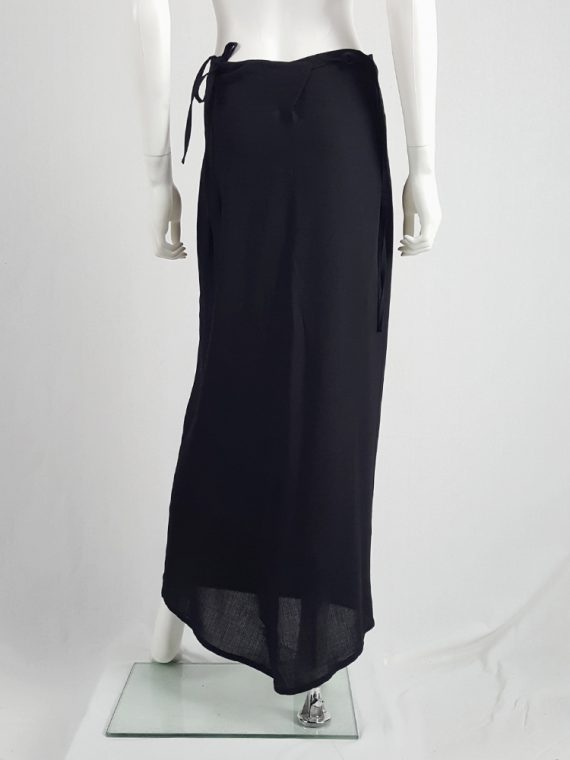 vintage Ann Demeulemeester black maxi skirt with back wrap 231205