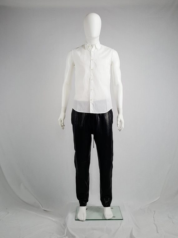 vintage Ann Demeulemeester white sleeveless shirt with inside pocket 183101