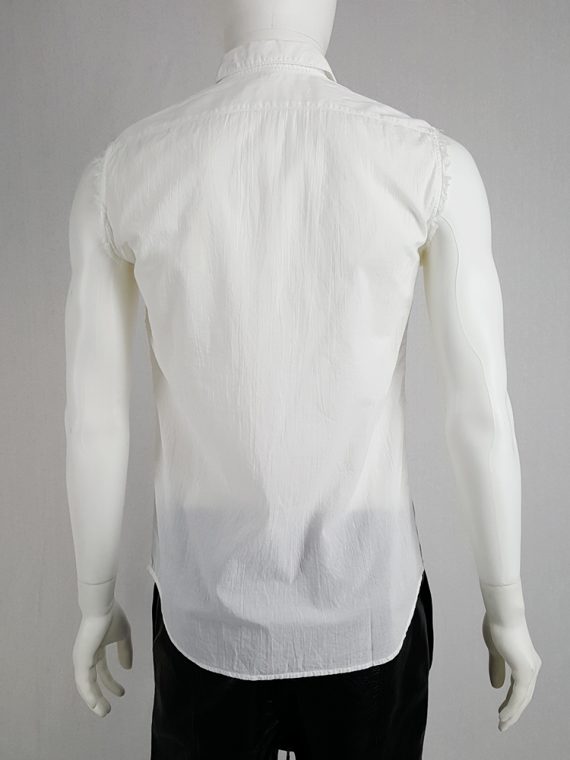 Ann Demeulemeester white sleeveless shirt with inside pocket - V A N II ...