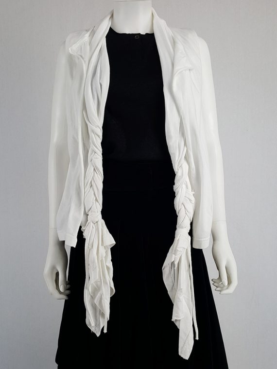 vintage Comme des Garcons white vest with oversized braids spring 2003 120321(0)