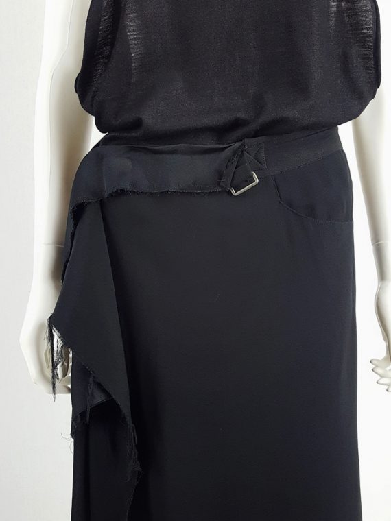 vintage Maison Martin Margiela black asymmetric skirt torn from the fabric roll spring 2006 211644