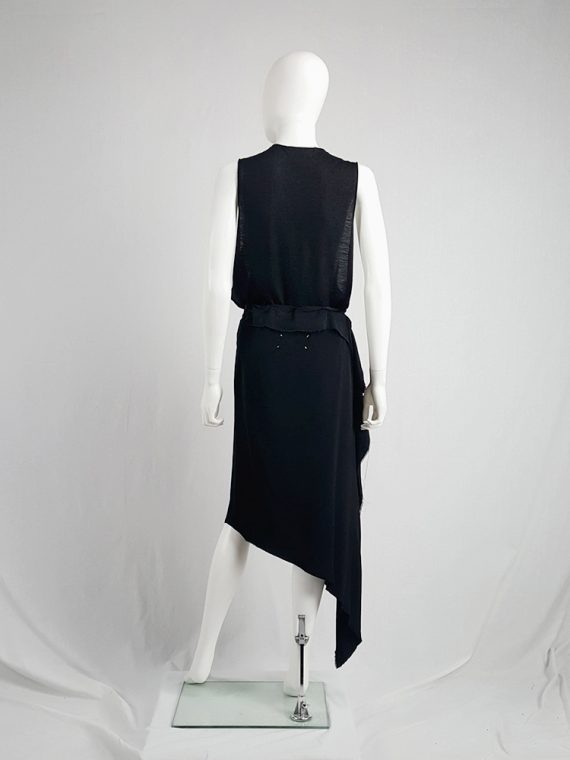 vintage Maison Martin Margiela black asymmetric skirt torn from the fabric roll spring 2006 212035