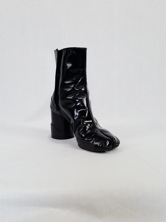 vintage Maison Martin Margiela black patent techno tabi boots fall 2014 134050(0)