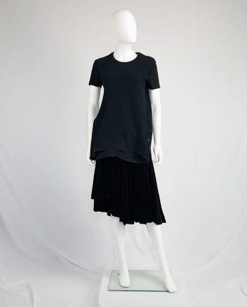 Maison Martin Margiela black t-shirt hanging on the front of the body spring 2003
