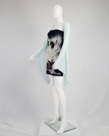 Maison Martin Margiela mint green cardigan with integrated sleeves — spring 2008