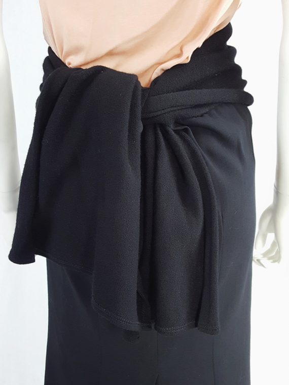 vintage Yohji Yamamoto black midi skirt with obi style sash 175957