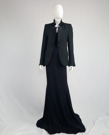 Ann Demeulemeester black blazer with stitched satin lapels