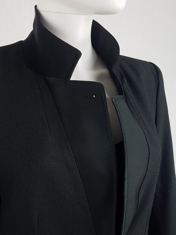vintage Ann Demeulemeester black blazer with stitched satin lapels 135305