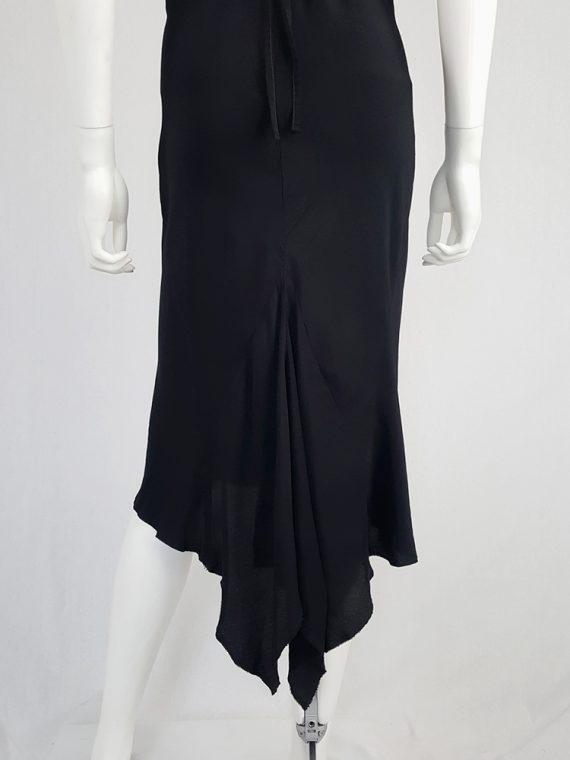 vintage Ann Demeulemeester black strappy dress with mermaid skirt spring 2007 113450