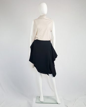 Maison Martin Margiela black sideways-worn skirt — spring 2005