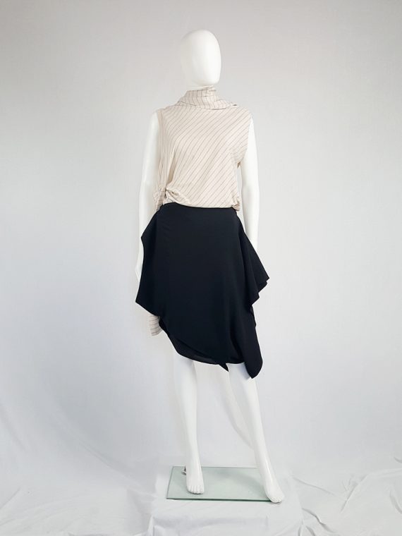 vintage Maison Martin Margiela black sideways worn skirt spring 2005 142657