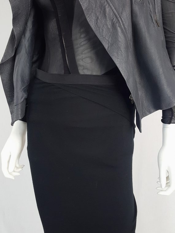 vintage Rick Owens CITROeN black draped skirt with back slit spring 2004 132557