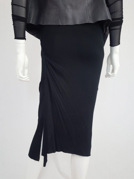vintage Rick Owens CITROeN black draped skirt with back slit spring 2004 132733