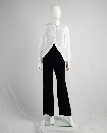 vintage Ann Demeulemeester white shirt with cutaway hem runway spring 2006