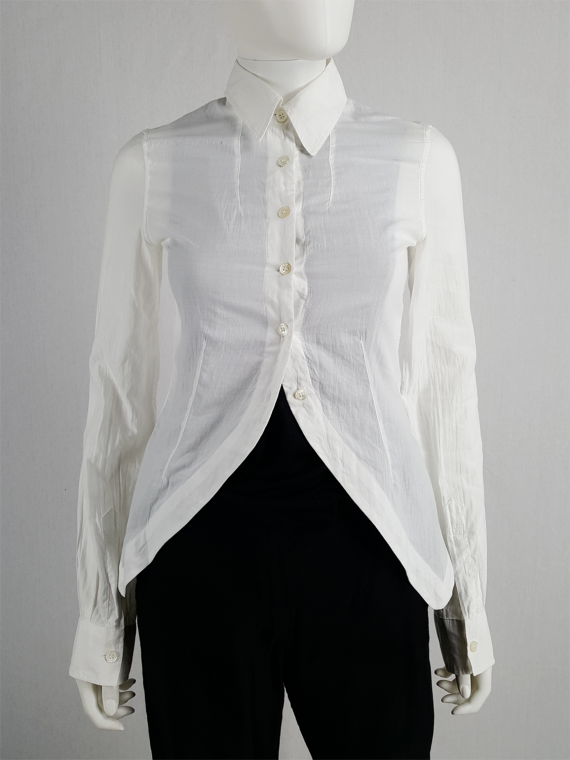 Ann Demeulemeester white shirt with cutaway hem — spring 2006 - V A N ...