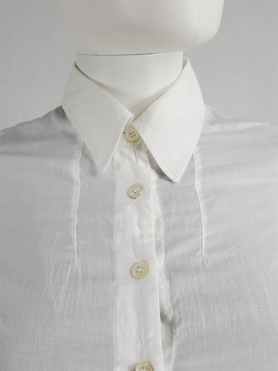 vintage Ann Demeulemeester white shirt with cutaway hem runway spring 2006 124816