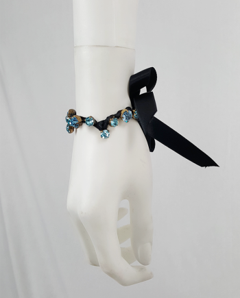 Maison Martin Margiela black bracelet with blue gemstones — spring 2004