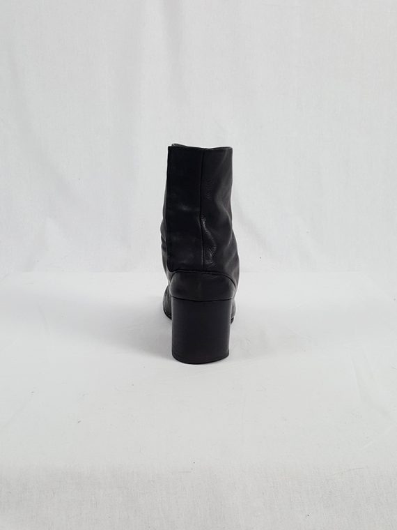 vintage Maison Martin Margiela black leather tabi boots with block heel 1990s archive 111812