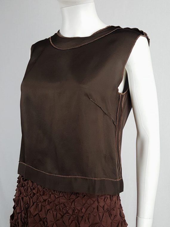 vintage Maison Martin Margiela brown inside-out top in lining fabric runway fall 1995 125057