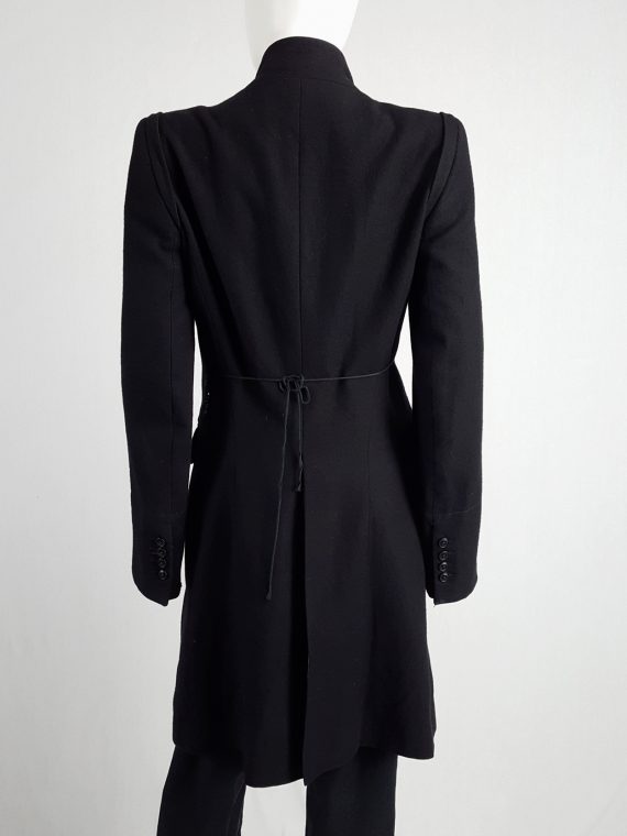 vintage Ann Demeulemeester black double breasted military style coat runway fall 2005 172823