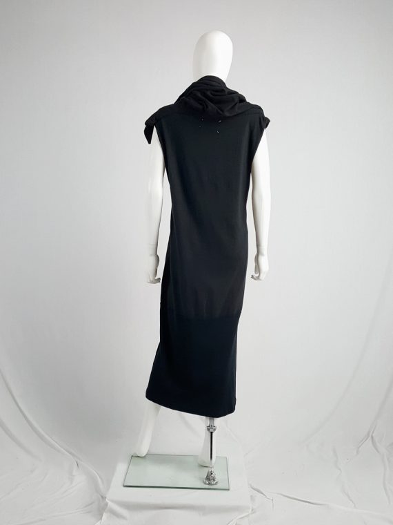 vintage Maison Martin Margiela artisanal black dress with tshirt collar fall 2002 141849
