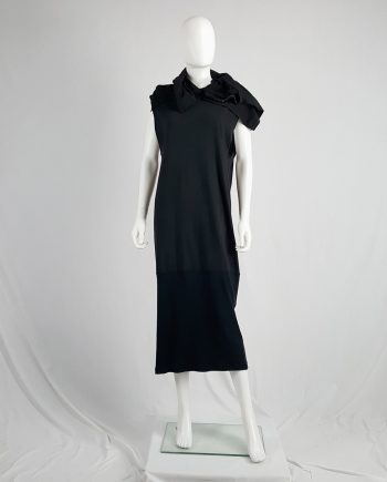Maison Martin Margiela artisanal black dress with t-shirt collar — fall 2002