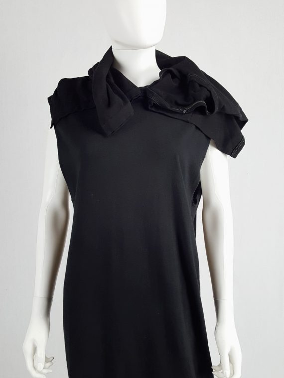 vintage Maison Martin Margiela artisanal black dress with tshirt collar fall 2002 142157