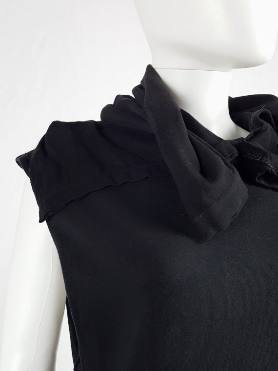 vintage Maison Martin Margiela artisanal black dress with tshirt collar fall 2002 142207