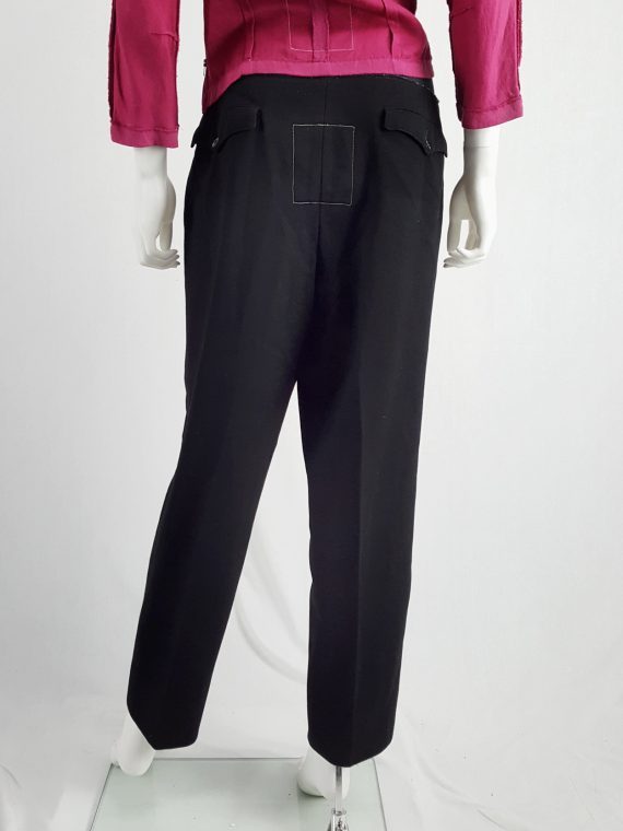 vintage Maison Martin Margiela artisanal black trousers with elasticated waist fall 1995 131704