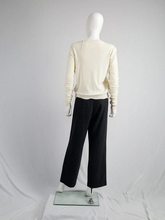 Maison Martin Margiela beige inside out jumper with loose threads ...