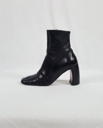 Ann Demeulemeester black boots with banana heel (37) — 90's