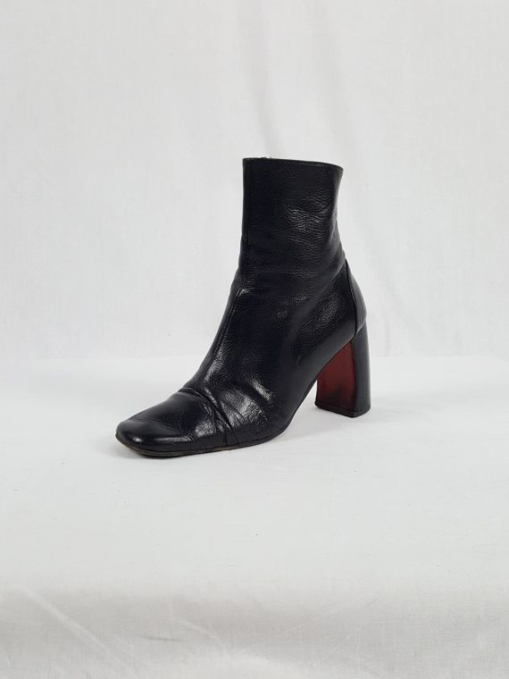 vaniitas vintage Ann Demeulemeester black boots with banana heel 90s archive collection 121300(0)