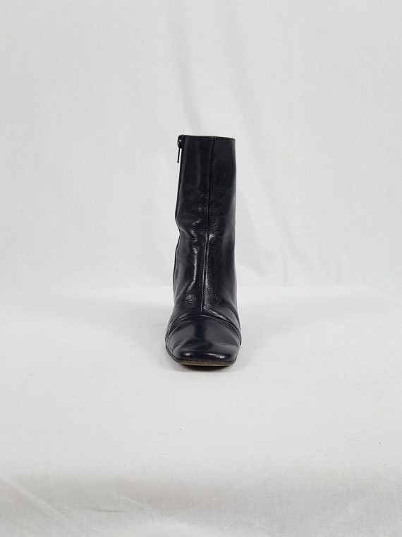 vaniitas vintage Ann Demeulemeester black boots with banana heel 90s archive collection 121313