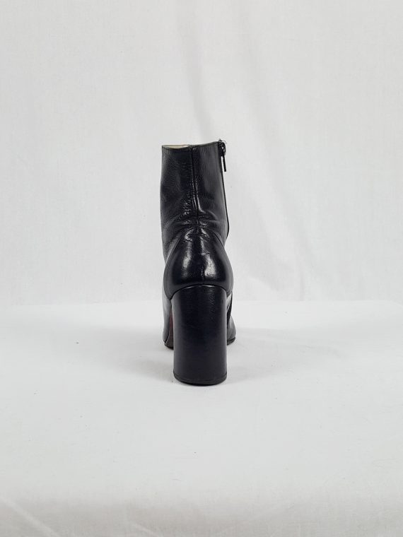 vaniitas vintage Ann Demeulemeester black boots with banana heel 90s archive collection 121408
