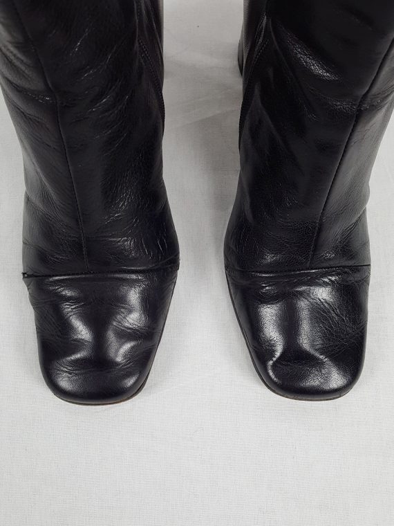 vaniitas vintage Ann Demeulemeester black boots with banana heel 90s archive collection 121536