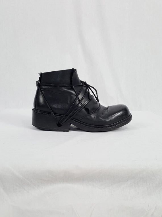 vaniitas vintage Dirk Bikkembergs black boots with laces through the soles 90s archive 120311