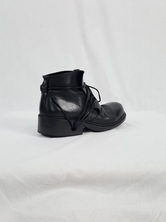 vaniitas vintage Dirk Bikkembergs black boots with laces through the soles 90s archive 120327