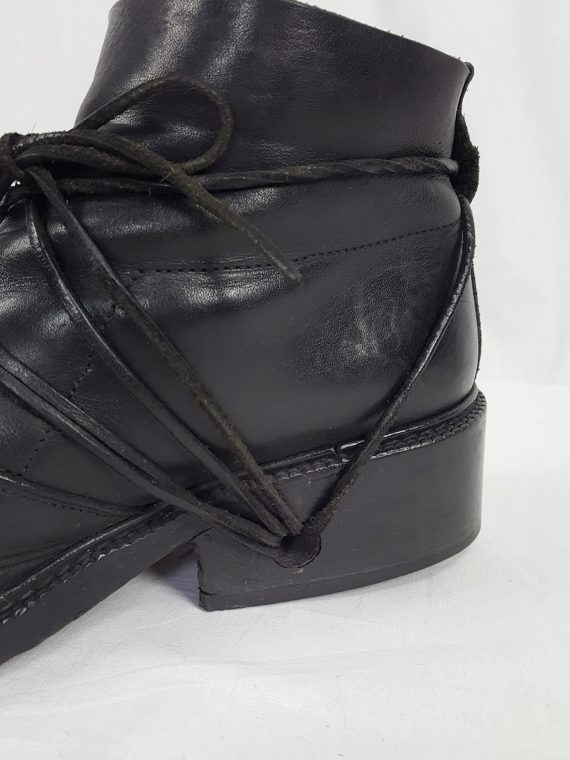 vaniitas vintage Dirk Bikkembergs black boots with laces through the soles 90s archive 120541