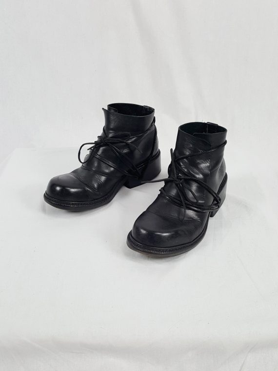 vaniitas vintage Dirk Bikkembergs black boots with laces through the soles 90s archive 120650
