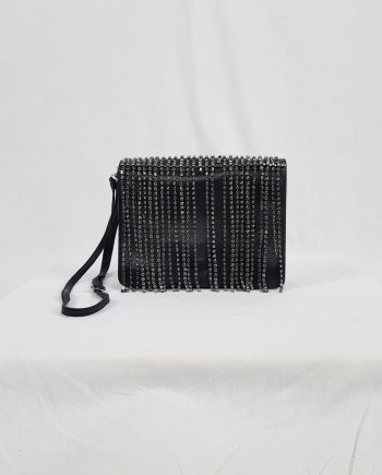 Maison Martin Margiela black shoulder bag with dangling gemstones — spring 2004