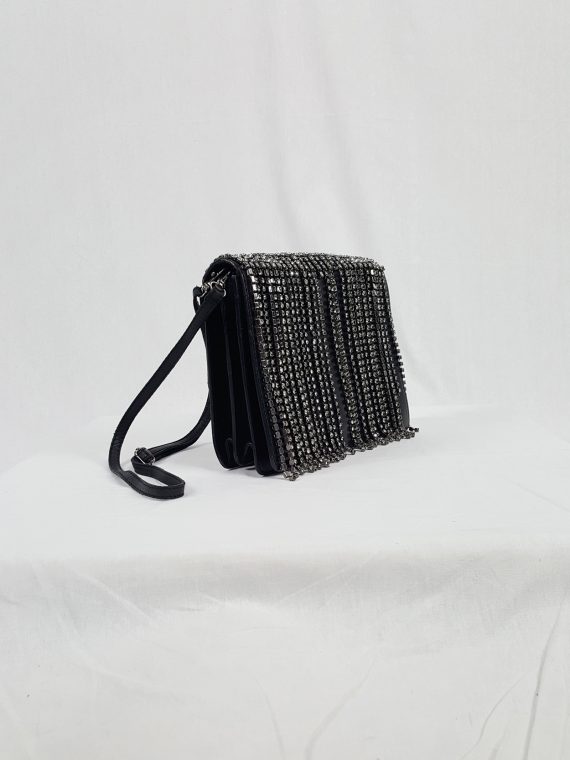 vaniitas vintage Maison Martin Margiela black shoulder bag with dangling gemstones spring 2004 153014